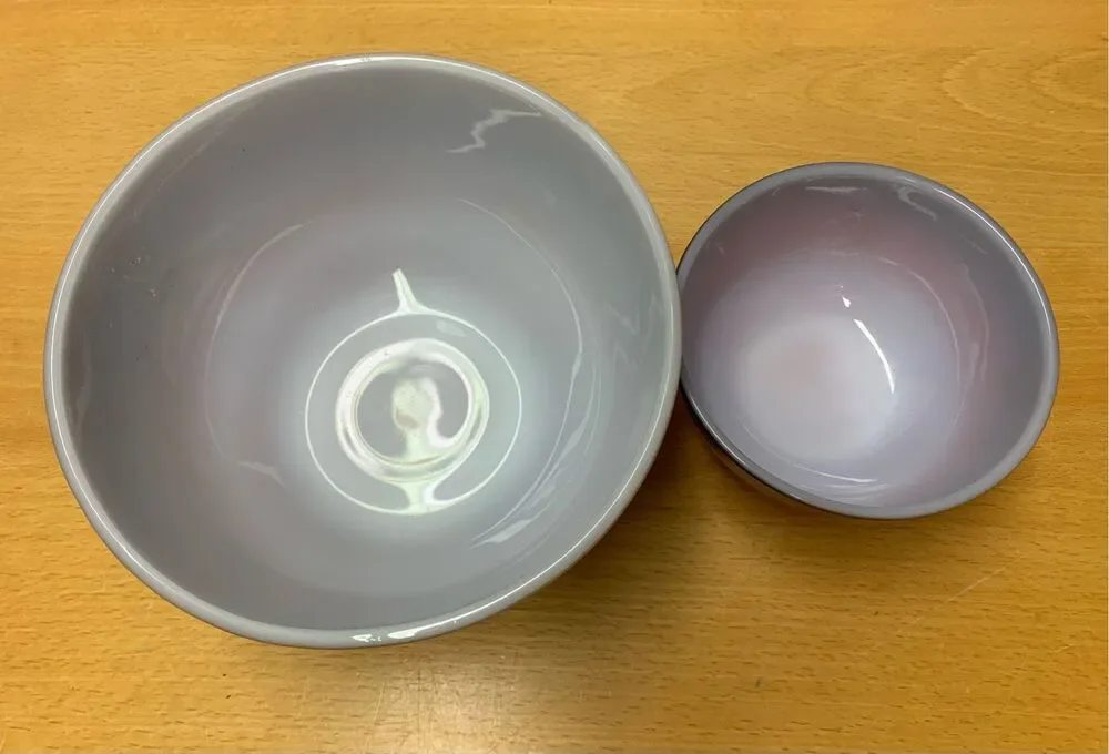2 Vintage Fire-King Red Milk Glass Stackable Mixing Bowls Lot